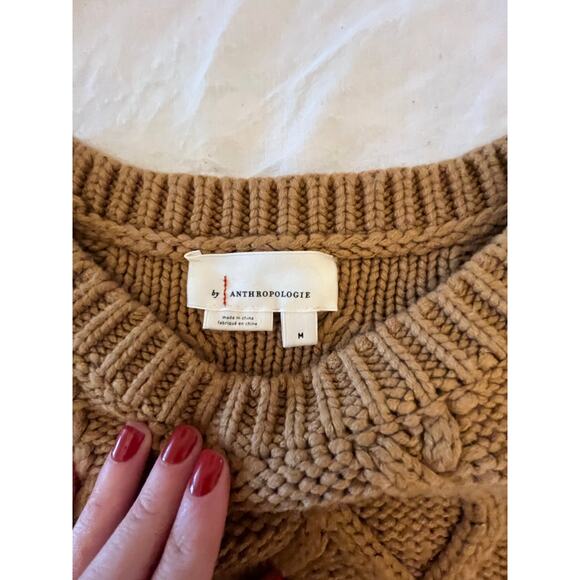 Anthropologie Women's Cable Knit Sweater Vest And Cotton Blouse Size M - Picture 5 of 9